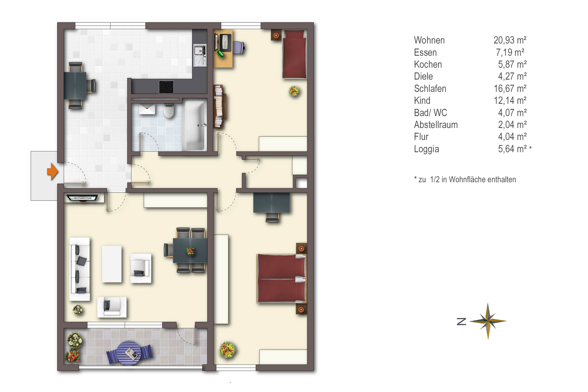 Grundriss (Whg.Nr. 315)