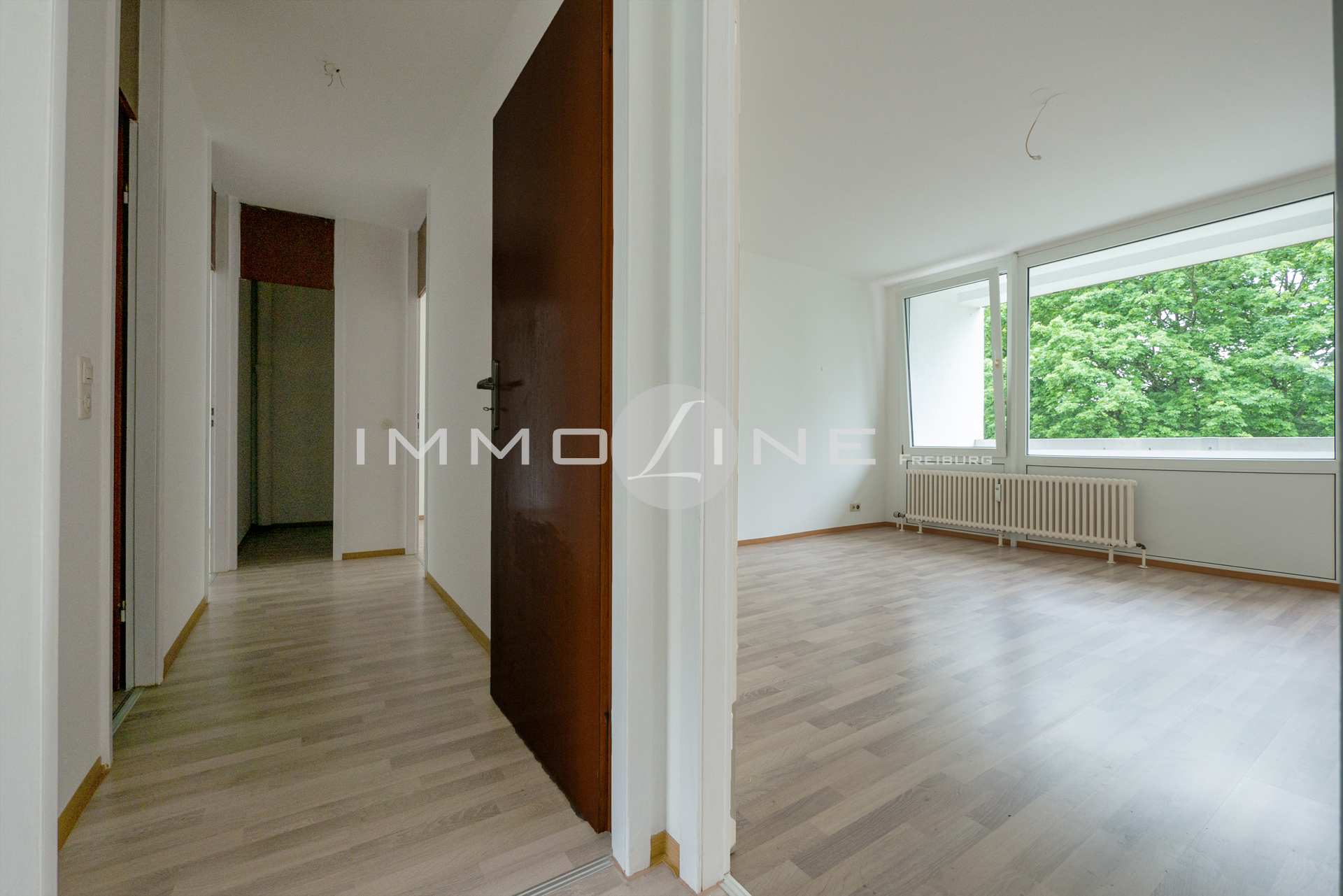 Flur mit Abstellraum & Wohnzimmer